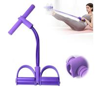 Fitness Resistance Bands - 6-Tube Foot-Operated Ankle Stretcher - Stretch Bands for Sit-ups, Arm Weight Training Aids, Fitness Equipment for Men and Women (Purple)