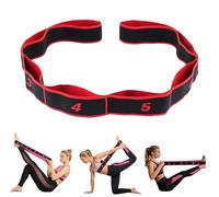 Fitness Resistance Bands with Handles - Fitness Resistance Band for Stretching and Yoga, 8/12-Section Yoga Bands with Clear Markings for Full Body Stretching Shaping (Red,8-Section)