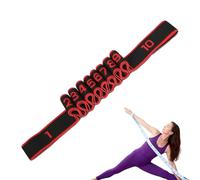 Fitness Resistance Bands with Handles, Numbered Fitness Resistance Band for Stretching and Yoga, Fashion Puller Exercise for Full Body Stretching Shaping, Soft and Comfortable (Black & Red,10-grids)
