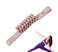 Fitness Resistance Bands with Handles, Numbered Fitness Resistance Band for Stretching and Yoga, Fashion Puller Exercise for Full Body Stretching Shaping, Soft and Comfortable (Light Pink,10-grids)