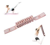 Fitness Resistance Bands with Handles, Numbered Resistance Band, 12 Loops Exercise Bands Resistance for Yoga, Stretching, Pilates, Fitness (Pink)
