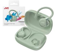 Fitness Series JVC HA-EC75T-G Écouteurs de Sport sans Fil avec Arceau réglable, réduction Active du Bruit, Mode ambiant, IP57, 40 Heures d'autonomie, égaliseur App, Faible Latence, Microphone - Vert