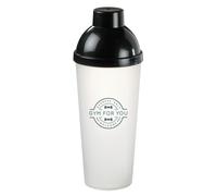 Fitness Shaker 500 ml "Lagoon" - Shaker à protéines avec bouchon à vis pratique idéal pour les boissons sportives - Gobelet à secouer sans BPA - transparent-lait/rouge