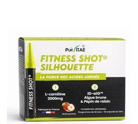 Fitness Shot Silhouette | L-Carnitine & Algue Brune | Brûleur de graisse pour la silhouette | Formulation Concentrée | Programme de 32 Jours | Pur Vitaé | Innovation Française