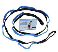 Fitness Yoga de Sangles Flexibility Stretching Strap avec 10 Boucles Multifonctions Sangle D'exercices pour Pilates Ballet Gymnastique avec Instruction D'entraînement Bleu 2 Mètres