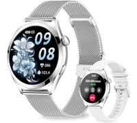 Fitonme Montre Connectée Femme avec Appel Bluetooth, 1.27" HD Smartwatch avec Fréquence Cardiaque Sommeil SpO2, 100+ Modes Sportifs, Étanche IP68 Bracelet Fitness Podomètre pour Android iOS, Argenté
