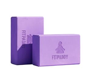 FITPADDY BLOCK01VL Lot de 2 blocs de yoga en EVA - Violet - Soutien, équilibre et flexibilité