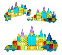 Fits4Kids Blocs magnétiques – 100 + (99) pièces – Jouet créatif pour enfants – Parfait pour l'apprentissage et l'amusement – Tuiles magnétiques