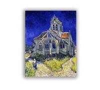 FITSEN L'église d'Auvers-sur-Oise de Vincent van Gogh Reproductions de Tableaux Sur Toile Van Gogh Célèbre Art Mural, Tableau Pour Salon 60 x 78 cm sans cadre