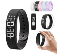 Fitsleeps Alarm Clock Watch, Vibrating Fitsleepsalarm Clock Watch For Heavy Sleepers, Waterproof Rechargeable Vibrating Wrist Alarm Clocks Activity Tracker Digital Watches Men Women(Noir,1PCS)