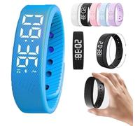Fitsleeps Alarm Clock Watch, Vibrating Fitsleepsalarm Clock Watch For Heavy Sleepers, Waterproof Rechargeable Vibrating Wrist Alarm Clocks Activity Tracker Digital Watches Men Women(Blue,1PCS)