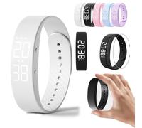 Fitsleeps Alarm Clock Watch, Vibrating Fitsleepsalarm Clock Watch For Heavy Sleepers, Waterproof Rechargeable Vibrating Wrist Alarm Clocks Activity Tracker Digital Watches Men Women(blanc,1PCS)