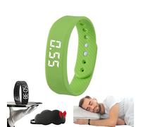 Fitsleeps Réveil - Version Pro - Montre réveil silencieuse FitSleeps - Réveil vibrant au poignet - Montres intelligentes sans répétition pour homme et femme (vert)