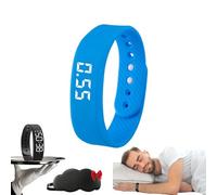 Fitsleeps Réveil - Version Pro - Réveil silencieux - Réveil vibrant au poignet - Montres intelligentes sans répétition pour homme et femme (bleu foncé)
