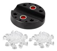 FiTspi 1 support noir pour stylo de tatouage avec 200 gobelets à pigments de tatouage (100 petits + 100 moyens) pour encre de tatouage, maquillage permanent, capuchon accessoire de tatouage