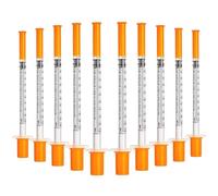 FiTspi 10pcs 1ml, seringue à pousser manuelle de calibre 30, seringues en plastique mesurables avec capuchon pour remplir et mesurer des liquides, laboratoires scientifiques, arrosage des plantes