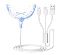 FiTspi Accélérateur de blanchiment des dents, plateau de soins bucco-dentaires à 16 LED bleues, lampe portable d'amélioration du blanchiment du gel, lumière froide, retrait du jaunissement des dents,
