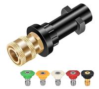 FiTspi Adaptateur de pistolet de nettoyeur haute pression à dégagement rapide pour Karcher Series, K2, K3, K4, K5, K6, K7, connecteur rapide de 6,35 mm et adaptateur femelle avec 5 buses d'eau pour