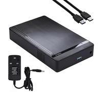 FiTspi Boîtier de disque dur, USB 3.0 vers disque dur externe SATA HDD pour disque dur SSD 2,5"/3,5" jusqu'à 18 To avec adaptateur d'alimentation CC, boîtier SSD 5 Gbit/s pour Windows Linux MmacOS