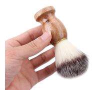 FiTspi Brosse de rasage avec manche en bois, faite à la main en ours blaireau pur pour le toilettage masculin, les barbiers et les salons de coiffure, outil de salon de coiffure pour homme
