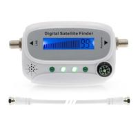 FiTspi Détecteur satellite numérique LCD, récepteur Satlink HD Antennes TV Récepteur de signal, Décodeur Sat avec boussole haute sensibilité Alarme Buzzer pour TV Satellite Signal Force Meter 13-18V