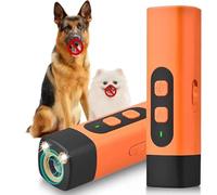 FiTspi Dispositif anti-aboiement pour chiens, répulsif à ultrasons USB 2 en 1, dispositif de dissuasion des aboiements de chien avec écran HD et lampe de poche LED, outil de dressage humain pour