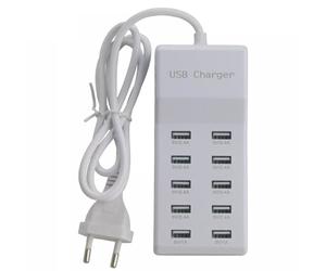 FiTspi Hargeur USB Multiple, Chargeur USB 10 Ports Alimentation USBs Station de Charge Multi-Ports 40W Hub Compatible avec iOS iOS ou Android