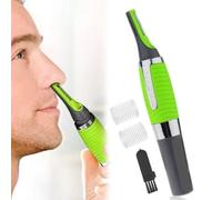 FiTspi Kit de toilettage tout-en-un pour nez, oreilles, cou, nez, sourcils, pattes et cheveux, épilateur facial 2 en 1 alimenté par piles, tondeuse à cheveux unisexe avec lumière LED