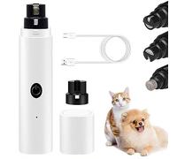 FiTspi Lime à ongles électrique pour chien avec lumière LED, rechargeable par USB, kit de toilettage silencieux et indolore pour chiens et chats de petite, moyenne et grande race (blanc)