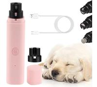 FiTspi Lime à ongles électrique pour chien avec lumière LED, rechargeable par USB, kit de toilettage silencieux et indolore pour chiens et chats de petite, moyenne et grande race (rose)