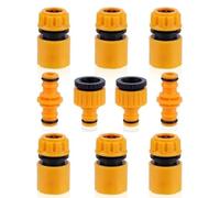 FiTspi Lot de 10 raccords de tuyau d'arrosage pour robinet extérieur et tuyau de raccordement, adaptateur rapide pour robinet fileté 2 en 1 de 1,9 cm et 1,27 cm