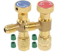 FiTspi Lot de 2 adaptateurs de soupape de commande de climatisation, R410A R22 6,35 mm 1,6 cm pour chargement de liquide de sécurité, kit de recharge de coupleur à connexion rapide