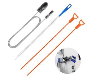 FiTspi Lot de 4 déboucheur de canalisation, outil d'épilation de bouchon, brosse de nettoyage réutilisable, outil de débouchage d'évier multifonction pour égouts, drainage de salle de bain, éviers de