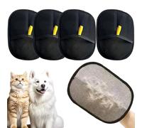 FiTspi Lot de 4 gants de toilettage statiques réutilisables pour enlever les poils d'animaux domestiques, double face, gants de toilettage polyvalents pour meubles, canapé, lit, tapis, vêtements, lit