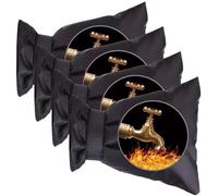 FiTspi Lot de 4 housses de robinet d'extérieur pour l'hiver, grande housse de robinet d'extérieur isolée, épaisse et imperméable, protection isolée contre l'éclatement du gel