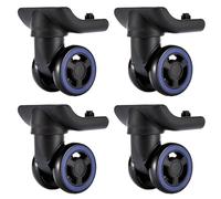FiTspi Lot de 4 roues de bagages, réduction du bruit, roulettes pivotantes à 360°, roues de rechange universelles pour valises, Noir , Roulettes pivotantes à 360°