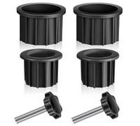 FiTspi Lot de 6 kits de rechange en plastique pour supports de parasol avec vis M8, accessoires de base noire pour balcon, cour extérieure