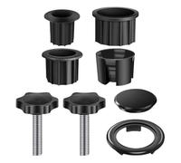 FiTspi Lot de 8 supports de base réglables pour parasol avec plusieurs options de taille et vis, pièces de fixation en plastique léger pour la plupart des trous de parasol de plage, jardin, balcon