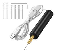 FiTspi Mini perceuse électrique portable USB de 0,7 à 1,2 mm avec 13 forets pour loisirs créatifs, fabrication de bijoux, artisanat du bois, travail du métal