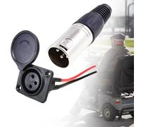 FiTspi Port de chargeur de batterie, 1 connecteur de chargeur mâle avec 1 câble de charge femelle, adaptateur de prise en ligne à 3 broches, prise jack pour scooter à mobilité réduite et fauteuil
