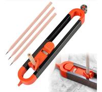 FiTspi Règle de traçage de profil avec 3 crayons, outil de traçage de formes irrégulières, verrouillage réglable, duplicateur de profil précis pour le travail du bois, les projets de conversion de