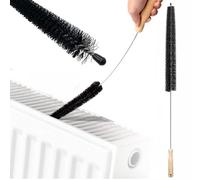 FiTspi RFF1476 Brosse de nettoyage pour radiateur avec manche en bois 70 cm fine et longue portée Brosse de nettoyage multifonction pour radiateur, sèche-linge et machine à laver
