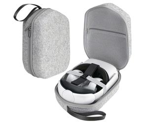 FiTspi Sac de transport rigide de grande capacité pour casque VR compatible avec Oculus Quest 2 VR Casque tactile, gris, Mode, RFF1527