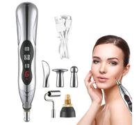 FiTspi Stylo d'acupuncture 5 en 1, stylo de massage électronique rechargeable, stylos de massage pour soulager le pouls avec 5 têtes de massage, stylos méridiens pour la guérison musculaire, le