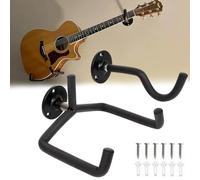FiTspi Support mural pour guitare horizontale et crochets pour guitare, basse et ukulélé acoustique, électriques, classiques