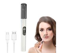 FiTspi Tondeuse de nez électrique pour homme et femme, rechargeable pour raser les poils du nez avec affichage numérique, 3 en 1 professionnel indolore pour lèvres, nez, oreille, sourcils (blanc)