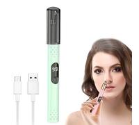 FiTspi Tondeuse de nez électrique pour homme et femme, rechargeable pour raser les poils du nez avec affichage numérique, 3 en 1 professionnel sans douleur pour lèvres, nez, oreille, sourcils (vert)