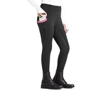 FitsT4 Sports Culotte d'équitation pour Enfants Leggings d'équitation pour Filles Fond intégral en Silicone Pantalon d'équitation Taille Haute avec 2 Poches latérales