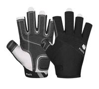 FitsT4 Sports FitsT4 Gants de voile rembourrés à 3/4 doigts - Dos en maille pour plus de confort - Parfaits pour voile, pagaie, canoë, kayak, SUP - Pour homme, femme et enfant - Noir, taille XXL