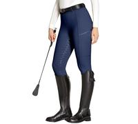 FitsT4 Sports Legging d'équitation pour femme et fille - En silicone - Avec poche pour téléphone portable et passants de ceinture - Pour l'équitation et l'entraînement des chevaux, bleu, M